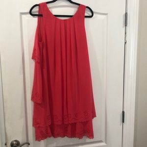 Jessica Simpson coral sleeveless dress